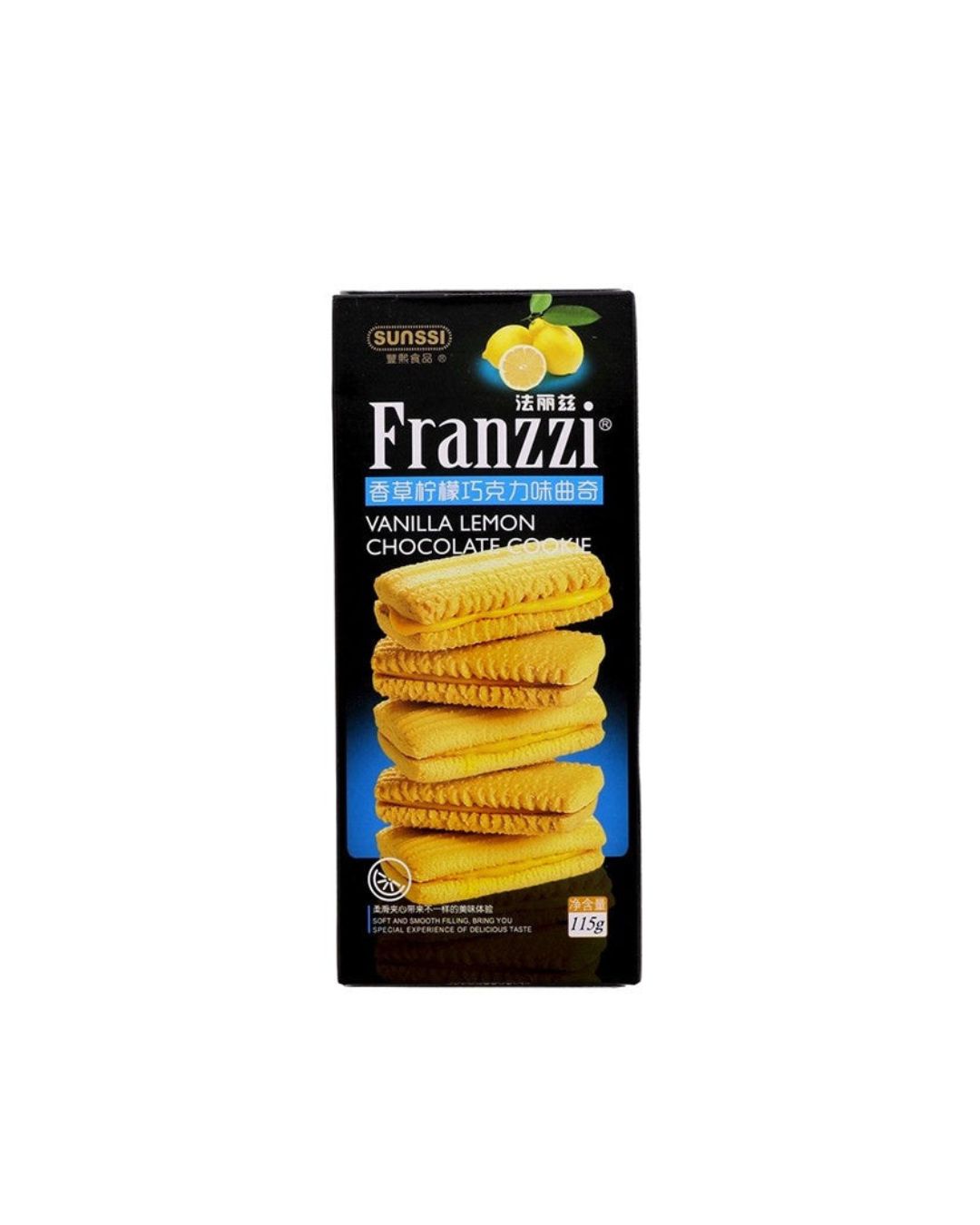 Franzzi Vanilla Lemon Chocolate Flavor Cookie 115g – OjaOba.com